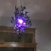 Vintage Design Purple Color Style Art Chandeliers LED lights Blown Glass Crystal Pendant Lamps