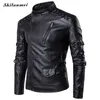 2017 Hombres Nueva Marca de Moda-Ropa Abrigos de Hombre Chaqueta de Cuero Masculino Punk Motocicleta de Fitness Primavera Otoño 4XL