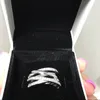 Autentico anello intrecciato in argento sterling 100% 925 con scatola originale per gioielli in argento Pandora Fedi nuziali Regalo da donna