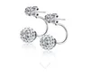 Orecchini in argento sterling 925 con doppia sfera di cristallo per le donne Orecchini gioielli di moda Pendientes Brincos gioielli in argento sterling