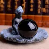 Quarz schwarzer Obsidian Magie Kristallglas Heilungskugel handwerk Feng Shui Kristalle Vergrößerung der Powerkugeln198e3867272