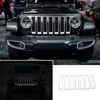 Araba Ön Mesh Grille Halka ABS Dekorasyon Kapak İçin Jeep Wrangler JL 2018+ Otomobil Dış Aksesuar