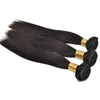 Malaysiska obearbetade människors hår 3 buntar rakt hår wefts 10-30inch naturlig färg silkeslen yirubeauty hårväv