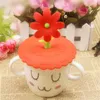 Ventes chaudes Mignon Anti-poussière Silicone Saplings Tasse Couverture Tasse À Café Aspiration Joint Couvercle Cap Silicone Hermétique Amour Cuillère Nouveauté