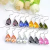 10 Pair mix Colour Vintage Style Water Drop Natural Topaz Gems 925 Silver For Women Zircon Dangle Earrings Jewelry Free shippings