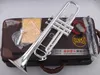 Professionele Muziekinstrumenten LT180S-90 BB Trumpet Messing Verzilverd Exquisite Hand Gesneden B Flat Trompet met mondstuk