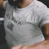 Haute qualité gymnases vêtements fitness t-shirt hommes mode haut d'été à manches courtes t-shirt coton musculation muscle gars