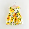 여자 드레스 아기 여름 해바라기 인쇄 드레스 옷 여자 민소매 유아 소녀 여름 의상