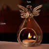 Romantic Angel Crystal Szkło Świecznik Uchwyt Wiszące Tea Light Lantern Candlestick Palnik Wazon DIY Wedding Party Decoration