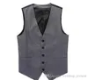 Dostosowane męskie 039 Grey Wedding Groom Vest Groomsmen Kamizel