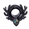 Yeni Mücevher Tapaları Geyik Logo Kulak Tüneli Kabuk Damla Paslanmaz Çelik Gümüş ve Siyah Kulak Delme Çifti Satış238Z