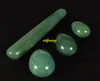 3ピースヨーニエッグ+ 1ピース11cmクリスタルマッサージワンドgreen aventurine jade eggs yoniワンドケッペル膣ボールエクササイザー