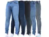 Herren Jeans Mode Schlanke Einfarbig Gewaschene Jeans Herren Streetwear Zipper Lange Bleistift Hosen Männliche Lange Hosen Jeans