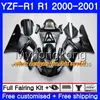 Kropp för Yamaha YZF 1000 YZF R 1 YZF-1000 Glans Vit Hot YZFR1 00 01 Ram 236HM.38 YZF-R1 00 01 Bodywork YZF1000 YZF R1 2000 2001 Fairing