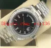 Luxury High Quality 40mm Day-Date 228345 Stainless Steel Bracelet Diamante Bezel Mens Men's Movement Automatic Mechanical Bla305N
