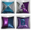 Two-color Change Magic Sequin Fabric Sofa Cushion Reversible Sequins Mermaid Pillow Cases Cushion Cover Flip Home Textile