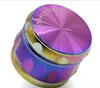 Commercio all'ingrosso 63mm arcobaleno Smerigliatrice per tabacco SharpStone Qualità in lega di zinco pietra affilata Herb smoke dey herb Grinder per fumare