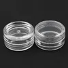 Free shipping 3ML Clear Base Empty Plastic Container Jars Pot 3Gram Size For Cosmetic Cream Eye Shadow Nails Powder Jewelry