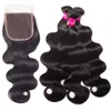 8A Brazilian Virgin Human Hair Extensions 3Bundles With Lace Closure 100 Brazilian Peruvian Malaysian Indian Mongolian Human Hair5791770