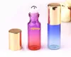 200pcs/lot 5ml rainbow Glass Roll on Bottle with Stainless Steel Roller Small Essential Oil Roller-on Sample Bottle