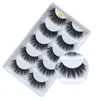 5pairs / partij Mink Eyelashes 3D Nink Washes Natural Long Mink Eyelashes 3D Valse Wimpers Volledige Strip Wimpers