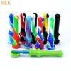 Multifunction Silicone Pipe WIth 14mm Stainless Steel Tip Silicone Dab Container NC Dabs straw Pipes Dab Straw Oil Burner Rig