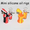 Nuovo arrivo Mini Multi Silicone Water Pipe bong in vetro tubo dell'acqua in vetro 10 colori per la scelta mini bubbler rigs strumenti dabber DHL gratuito