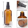 4 x 100 ml Lege Amber Glas Aromatherapy Spray Flessen met fijne mistspuit voor essentiële olie Parfum Cosmetische containers