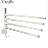 Xueqin Four Tiers Swivel Rotating Bathroom Movable Towel Rack Bars Rotary Storage Hanging Racks Wall Mounted Towel Holder