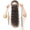 Women Long kinky Curly Wavy Wrap Around Ponytail Extension Piece Clip in Hair extensions 20" Human Hair