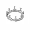 NEW Crown Wedding RING high quality 925 silver cz diamond Rings with Original box set for Pandora Womens Jewelry