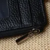 ID Window genuine Leather Card Holder RFID Protection pocket Card Case Badge Wallet Neck Strap Lanyard