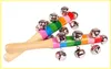 Rammelaar Houten Regenboog Kleurrijke Hand Ringer Shaker Toy Baby Bell Clapper Stimuleer auditieve bekwaamheid muziek educatief speelgoed