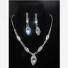 YT043 Fashion Alloy Necklace 2Colours Rhinestone Necklace Earring Set Crystal Jewelry Sets for Brides Wedding Jewelry High Quality5323939