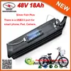 Batterie de vélo électrique 48V, Recharge à Cycle profond, 700W, au Lithium, Silver Fish, 18ah, avec boîtier en aluminium