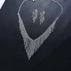 Tassel Chain Diamonds smycken sätter fransar dingle örhängen diamanter hänge halsband kvinnor flicka bröllop smycken aftonklänning acces9873958