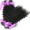 Cheveux vierges brésiliens tisse 3 faisceaux avec 360 fermeture frontale en dentelle pleine vague profonde brésilienne fermetures de cheveux humains vierges