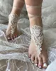 Nowy Design Lace Beach Wedding Boso Sandały 2018 Boho Łańcuch kostki Custom Made Bridal Druhna Jewelry Foot