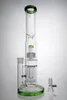 Glass Bong Waterpipe Straight Tube Glass Water Pipe Bong Bucket Dome Percolator Bongs Colorful 16 '' Glass Bubbler Pipes med robust rund bas