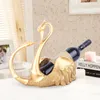 Romantyczna żywica Swan Para Lovers Figurine Butelka Uchwyt Kreatywny Dekoracyjny Craft Dla Wino Wyświetlacz i Przechowywanie