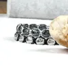 New Design Mens Bracelet 10mmx10mm Hexagon Hematite Stone Skull Skeleton Macrame Bracelets Wholesale 10pcs/lot Drop Shipping