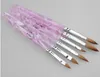6 pz / set 2 # / 4 # / 6 # / 8 # / 10 # 12 # Kolinsky Sable Brush Pen acrilico Nail Art Builder Brush Design per acrilico spazzole per unghie set