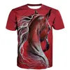 Cheval 3D T Shirt T-shirts Hommes Femmes À Manches Courtes Crewneck Été Tops Hip Hop Tee Shirt Homme Casual T-shirt Drôle