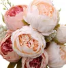 Novo design decorativo decorativo Artificial Flower Blush Silk Peony Flowers Bouquet Flower Peonies Buquet para Flores de Casamento em casa Arranjo