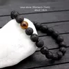 Handgemachte Matte Onyx Perlen Natürliche Steine ​​Perlen Armband für Herren Frauen Hämatit Stein Lava Stein Halbedelvolle Armband Schmuck Geschenk