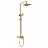 Rolya Golden / White / Black / Chrome Exposed Luxury Bathroom Shower Set Bath Bath Faucet