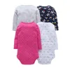 4pcs Summer Baby Girl BodySuits Ensemble Rose Rouge Dot Manchons à manches longues Fleurs Coton Body BodySuits Girl Vêtements Ensembles Robg080711283