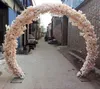 Pièces maîtresses de mariage en forme de O Porte d'arc de mariage en métal Suspendu Guirlande Supports de fleurs avec des fleurs de cerisier pour le décor d'événement de mariage