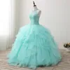 2018 ny anlände riktigt foto sexig backless crystal boll klänning quinceanera klänning med beading söt 16 klänning vestido debutante klänningar bq126