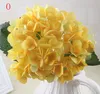 人工的なアジサイの花の頭47cmの偽のシルクシングルの本物のタッチハジアアジサンド16色の結婚式の中心部の色の色の党の装飾的な花